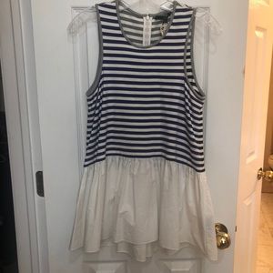 Tibi striped peplum shirt with tags